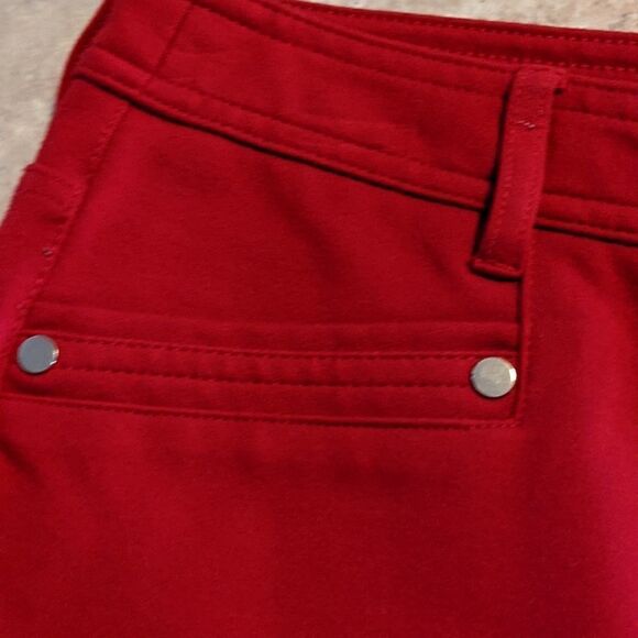 CHICO'S 0.5 So slimming red holiday pants size 6 small Christmas party love - Picture 5 of 11